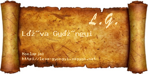 Léva Gyöngyi névjegykártya